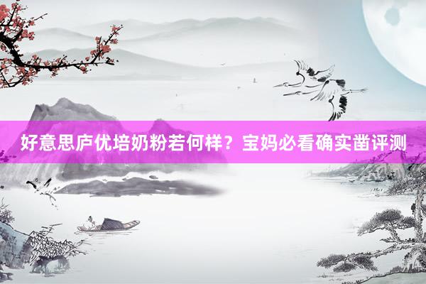 好意思庐优培奶粉若何样？宝妈必看确实凿评测